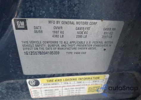 2009 Chevrolet Malibu Ls from USA, damaged, VIN 1G1ZG57B094105059